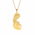 Collana dorata con ciondolo mamma in attesa, dettaglio a cuore e catenina minimalista - Oro