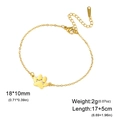 Bracciale a catena in acciaio inossidabile dorato con ciondolo a zampa e chiusura a moschettone - Strato Singolo - Una Zampa / Oro