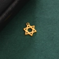 Classic gold hexagram pendant in stainless steel with a polished finish on green surface - Style 3 Gold