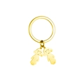 Cartoon Mädchen Schlüsselanhänger aus Goldmetall mit polierter Oberfläche - Gold (Zwei Mädchen)