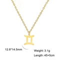 Collar con colgante del signo Géminis en acero inoxidable bañado en oro de 18 quilates - Géminis - Dorado