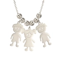 Dettaglio della collana a catena silver con pendenti di figure di cartoni animati - Argento - 2 Ragazzi 1 Ragazza