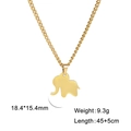 Polished gold elephant pendant necklace in stainless steel with dimensions and chain length - Gold Elephant Style