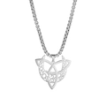 Collana in acciaio inossidabile 304 con ciondolo luna celtica Triquetra e catena argento - Luna decorata / Colore acciaio