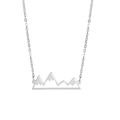 Collana con ciondolo a forma di montagna in acciaio inossidabile argentato - Acciaio Quattro Montagne Innevate