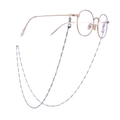 Silver bead eyewear chain with adjustable rubber loops on gold glasses frame - Sungjy016-w-g Beaded String