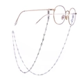 Silver stainless steel glasses chain with geometric links and CD shaped charms - Sungjy017-w-g Rhombus