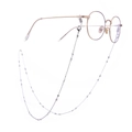 Silver stainless steel eyewear chain with small heart and bead charms for women - Sungjy018-w-g Love