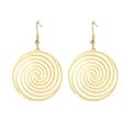 Chic golden spiral circular drop earrings with elegant hollow design for women - Gold Hollow Vortex Round