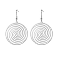 Minimalist silver spiral hollow disc earrings with elegant geometric swirl design - Silver Hollow Vortex Round
