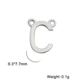 Pendentif lettre C en acier inoxydable poli pour création de bijoux DIY 6.3x7.7mm - Couleur Acier-C