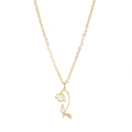 Collana dorata con ciondolo a tulipano dal design traforato ed elegante catena sottile - Colore Oro Bucaneve