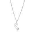 Collana a tulipano minimalista in argento con ciondolo a fiori per donna - Colore Acciaio Iris