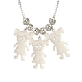 Collana con ciondolo ragazza cartoon in argento con catena a sfere lucida - Argento - 3 Ragazze