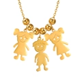 Collana dorata con ciondoli lucidi per ragazzi e ragazze e perline d'oro lucide - Oro - 2 Ragazze 1 Ragazzo