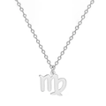 Collier en acier inoxydable poli argenté avec un pendentif minimaliste signe Vierge - Vierge (ASS2022032402-S) / Argent