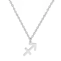 Pendentif Sagittaire en argent poli avec une fine chaîne à maillons en acier inoxydable - Sagittaire (ASS2022032406-S) / Argent