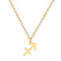 Collier en acier inoxydable plaqué or 18 carats avec pendentif du signe Sagittaire - Sagittaire (ASS2022032406-G) / Or