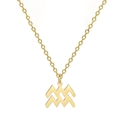 Collier Verseau doré avec pendentif symbole minimaliste sur chaîne à maillons fins - Verseau (ASS2022032408-G)