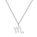 Collier minimaliste en acier inoxydable argenté avec pendentif signe Scorpion - Scorpion (ASS2022032407-S)
