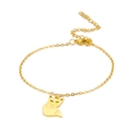 Pulsera de cadena de acero inoxidable dorado con colgante de silueta de zorro hueco - Dorado