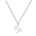 Collier Capricorne minimaliste en argent avec pendentif poli et chaîne fine en acier - Capricorne (ASS2022032405-S)