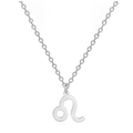 Collier avec pendentif signe astrologique Lion argenté minimaliste avec chaîne fine - Lion (ASS2022032403-S)