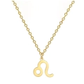 Collier signe zodiaque Lion en acier inoxydable plaqué or 18 carats poli - Lion (ASS2022032403-G)