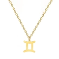 Collier avec pendentif signe Gémeaux en acier inoxydable plaqué or 18 carats - Gémeaux (ASS2022032401-G)