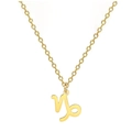 Collier avec pendentif signe du zodiaque Capricorne en acier doré 18 carats - Capricorne (ASS2022032405-G)