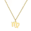 Collier en acier inoxydable plaqué or 18 carats avec pendentif signe de la Vierge - Vierge (ASS2022032402-G)