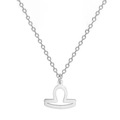 Collier avec pendentif signe astrologique Balance en argent et acier inoxydable poli - Balance (ASS2022032409-S)