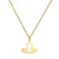 Collier signe astrologique Balance en plaqué or 18 carats avec pendentif en acier inoxydable - Balance (ASS2022032409-G)