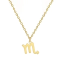 Collier en acier inoxydable plaqué or 18 carats avec pendentif signe astro Scorpion - Scorpion (ASS2022032407-G)