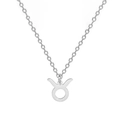 Collier avec pendentif signe astrologique Taureau en acier inoxydable argenté - Taureau (ASS2022032410-S)