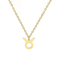 Collier signe du zodiaque Taureau en acier inoxydable plaqué or 18 carats pour femme - Taureau (ASS2022032410-G)
