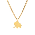 Collana in acciaio inossidabile dorato con ciondolo a forma di elefante lucido stile minimal - Elefante Piccolo Solido / Oro