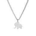 Collana con ciondolo a forma di elefante in acciaio inossidabile 304 argento lucido - Elefante Piccolo Solido / Colore acciaio