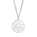 Collana in acciaio inossidabile con pendente yoga loto e silhouette della posizione dell'albero - Cerchio Yoga Loto / Colore acciaio