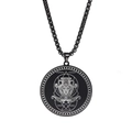 Wassermann Sternzeichen Kette mit schwarzem Anhänger und Box-Kette für Damen und Herren - Wassermann (JGDBASS2021040601-B-HZL) / Schwarz