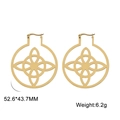 Goldene Edelstahl-Ohrringe mit Hexenknoten und hohlem geometrischem Blumenmuster - Gold