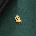 Macro detail of 18K gold-plated stainless steel ghost charm with polished mirror finish - Ghost Shape - Gold