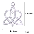 Colgante corazón nudo celta plateado medidas 23,5mm de alto y 21,2mm de ancho - Estilo de Nudo Celta de Corazón (Estilo 2)