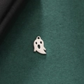 Polished silver stainless steel ghost charm pendant for jewelry making and DIY crafts - Ghost Shape - Steel Color