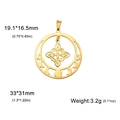 Colgante de acero inoxidable dorado con nudo de bruja celta y diseño de fase lunar - Dorado Sol Luna Anillo