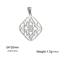 Detail of silver hollow witch knot pendant with dimensions 24x22mm and 1.7g weight - Mandala Geometric Hollow (Style 3) / Steel
