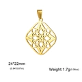 Polished gold hollow flower mandala pendant for DIY jewelry making 24x22mm size - Mandala Geometric Hollow (Style 3) / Gold