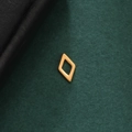 Macro shot of minimalist hollow rhombus pendant in 18K gold plated stainless steel - Style 6-Gold