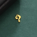 Macro shot of gold question mark pendant with smooth matte finish for DIY jewelry making - Style 4-Gold