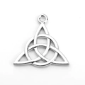 Colgante de nudo celtico Triquetra en aleación de plata pulida con acabado metal liso - Nudo Triple Clásico (Estilo 8)
